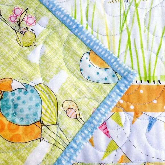 Handmade Baby Quilt – Cori Dantini Hello World Animals Crib Nursery Blanket - Picture 7 of 11